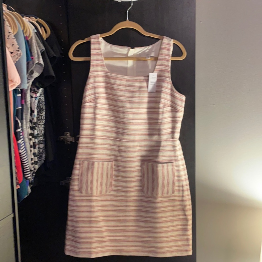 LOFT textured stripe sheath dress
